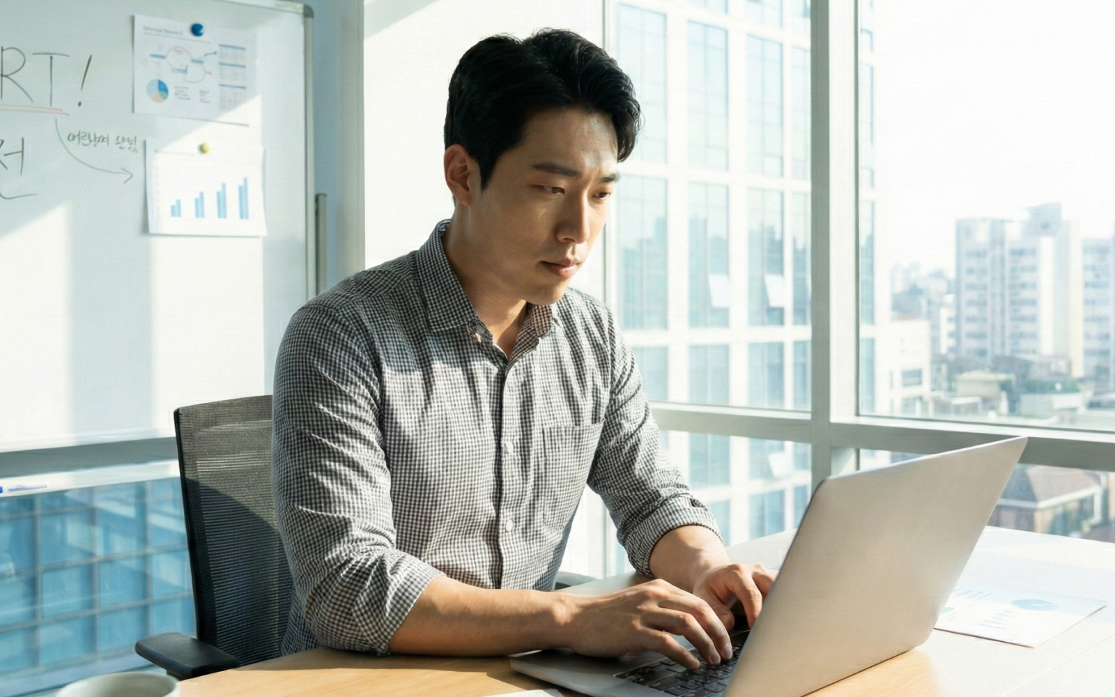 사업 아이디어를 구상하며 깊은 고민에 빠진 창업자의 모습
